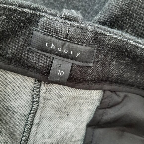 THEORY Taye K Jackson Comfy Stretch Skinny Trousers Dress Pants Gray Sz 10 - Picture 15 of 16